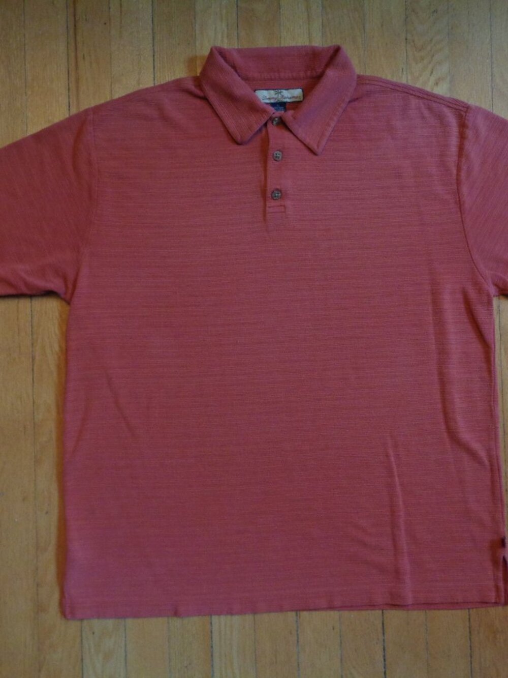 Tommy Bahama Silk Blend Ribbed Polo Shirt, Salmon, Large